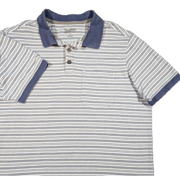 Duluth Trading Polo Shirt Mens XL Relaxed Fit Short Sleeve Stripe Pocket Casual - Picture 1 of 7